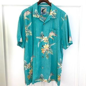 Tommy Bahama Teal 25 Years Of Paradise Limited Esition Mens Short Sleeve Button